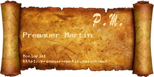 Premauer Martin névjegykártya